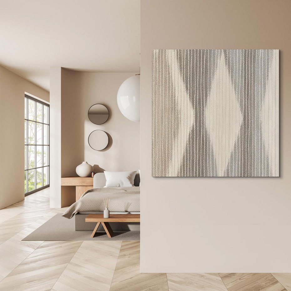 Obraz na płótnie 50x50 - Melancholijny spacer barw - symetryczne, geometryczne