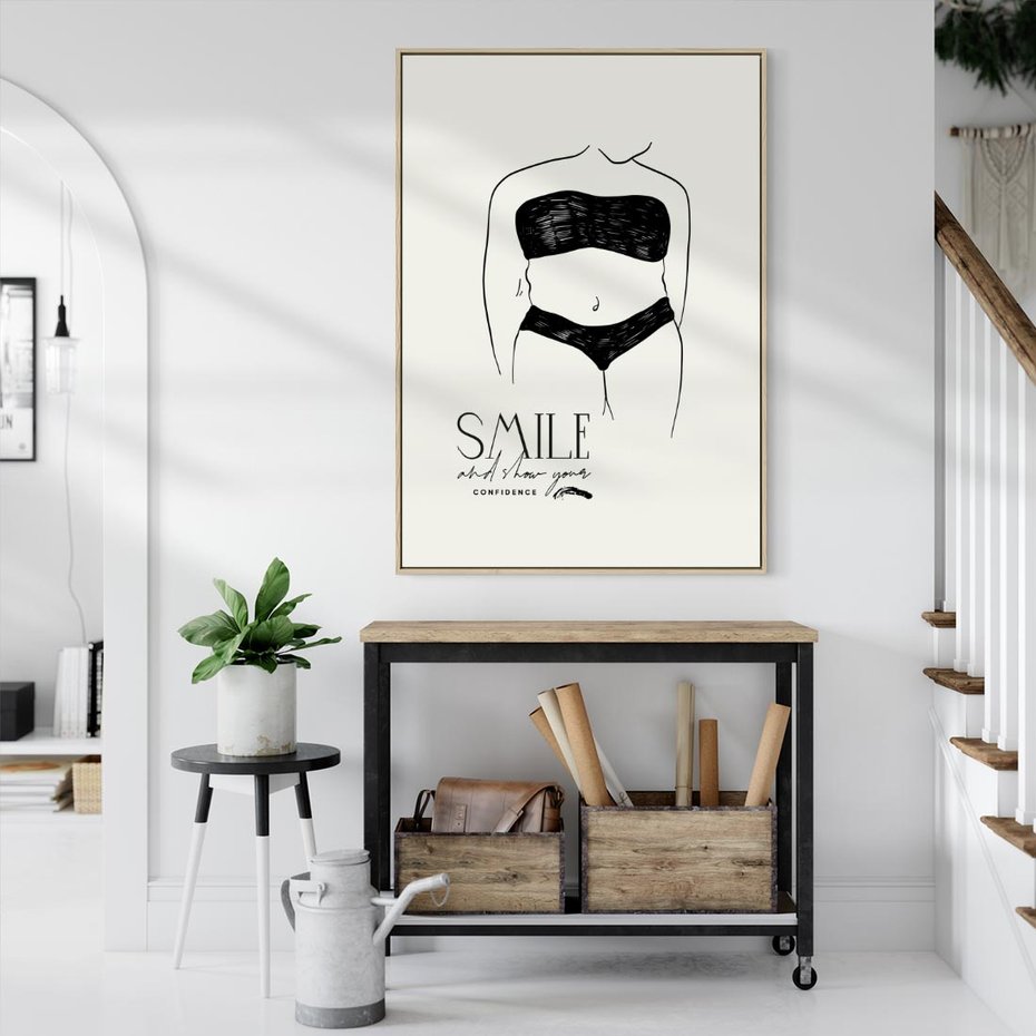 Obraz w ramie 50x70 - Opowieść Splątanych Energii - siła kobiecości, rysunek - rama drewno