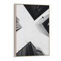 Obraz w ramie 50x70 - Nowoczesna Dynamika - perspektywa, wieżowce - rama drewno