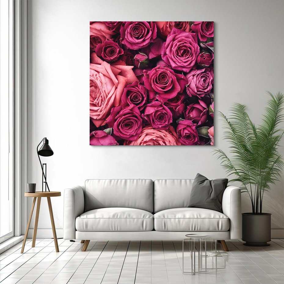 Obraz na płótnie 60x60 - Róże - piękno kwiatów - róże, kwiaty