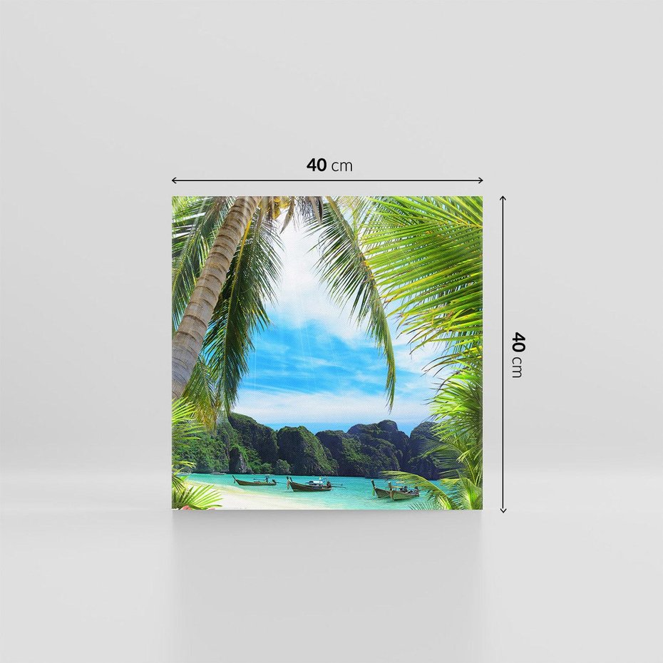 Obraz na płótnie 40x40 - Palmy tańczące na tropikalnej plaży - palmy, plaża