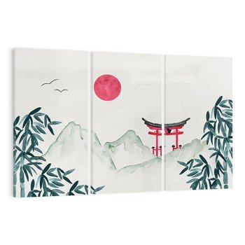 Obraz na płótnie 120x80 - Słońce nad Górami - japoński krajobraz, góry