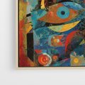 Obraz w ramie 50x70 - Migotliwe Przesunięcia Konturów - abstrakcyjny obraz, sztuka abstrakcji - rama drewno