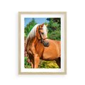 Plakat w ramie 30x40 - Elegancki wierzchowiec - koń, portret - rama drewno