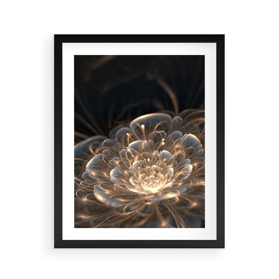 Plakat w ramie 40x50 - Nowoczesny Kwiat - kwiat, nowoczesny - rama czarna