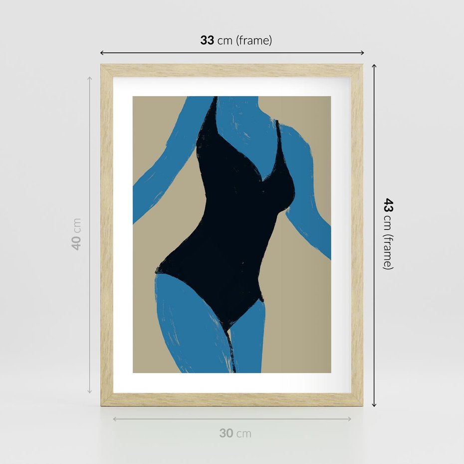 Plakat w ramie 30x40 - Zaklęta Kompozycja - abstrakcyjny plakat, nowoczesna sztuka - rama drewno
