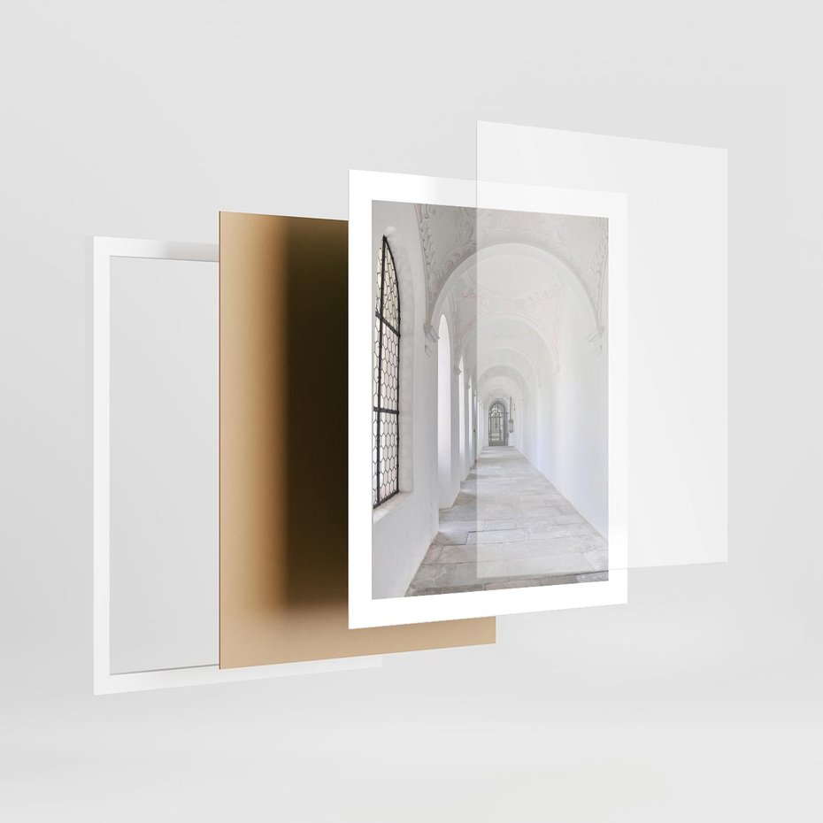 Plakat w ramie 40x50 - Architektoniczne Przejście - architektura, korytarz - rama biała