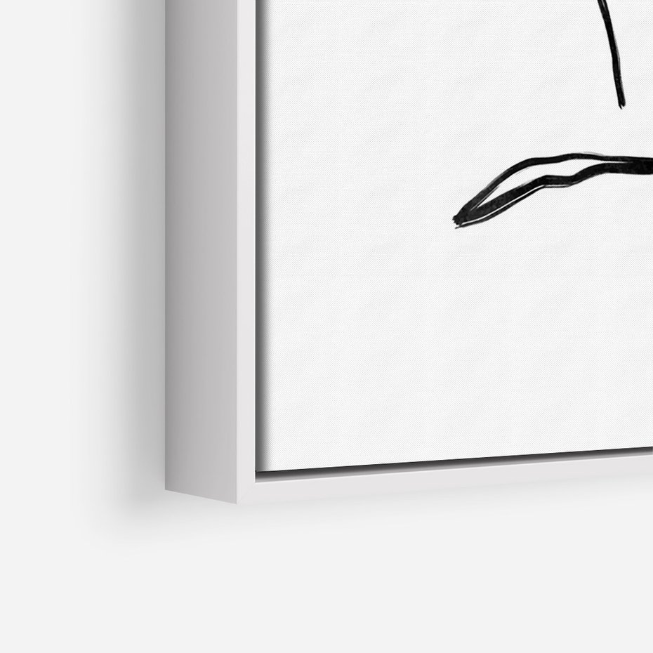 Obraz w ramie 50x70 - Migotliwe Widzenia - szkic twarzy, minimalistyczny niewyraźny - rama biała