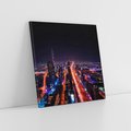 Obraz na płótnie 60x60 - Nocne oświetlenie miasta - miasto, noc