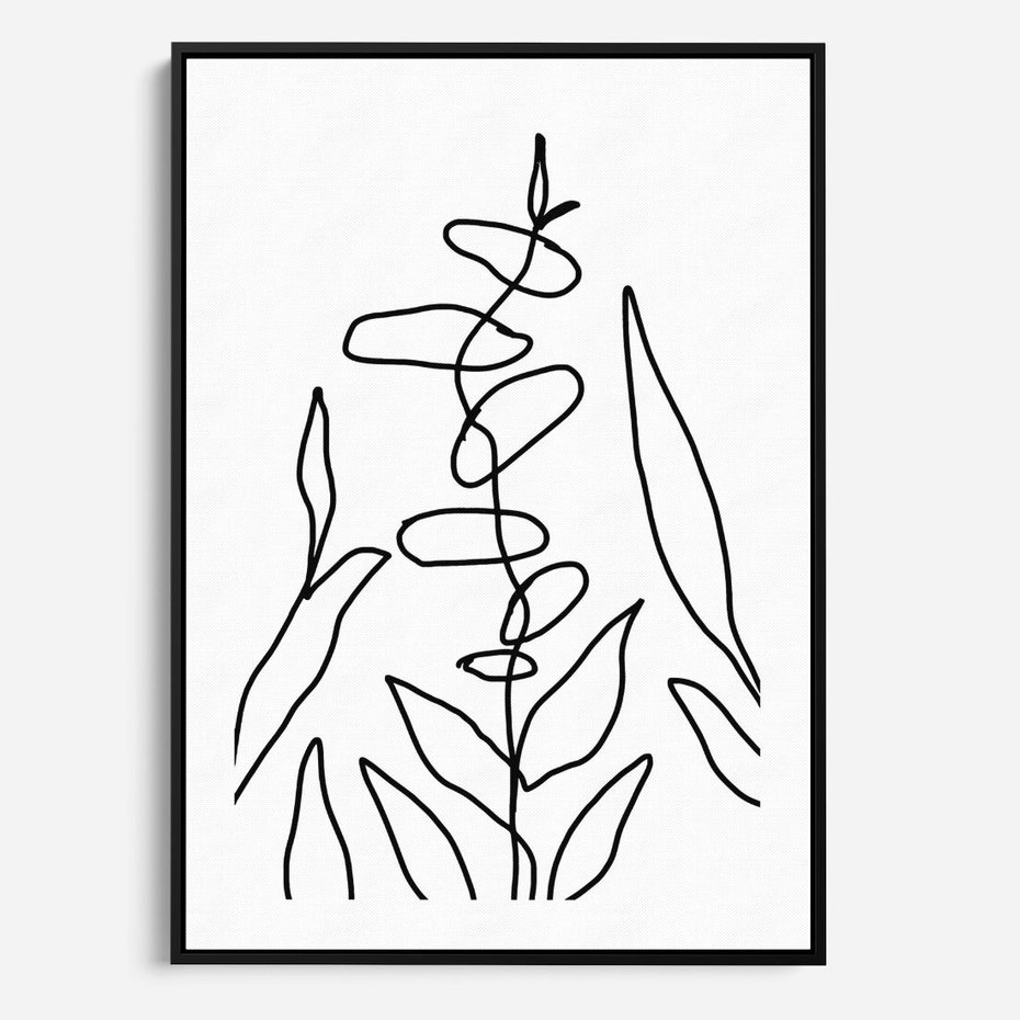 Obraz w ramie 50x70 - Konturem Naznaczone - mroczna sztuka, minimalizm - rama czarna