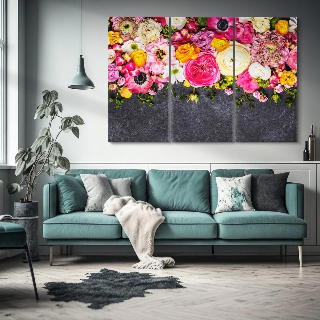 Obraz na płótnie 120x80 - Kompozycje kwiatowe: harmonia natury - kwiaty, kompozycja