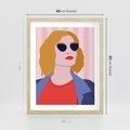 Plakat w ramie 40x50 - Kobieca Ekspresja - nowoczesny plakat, styl retro - rama drewno