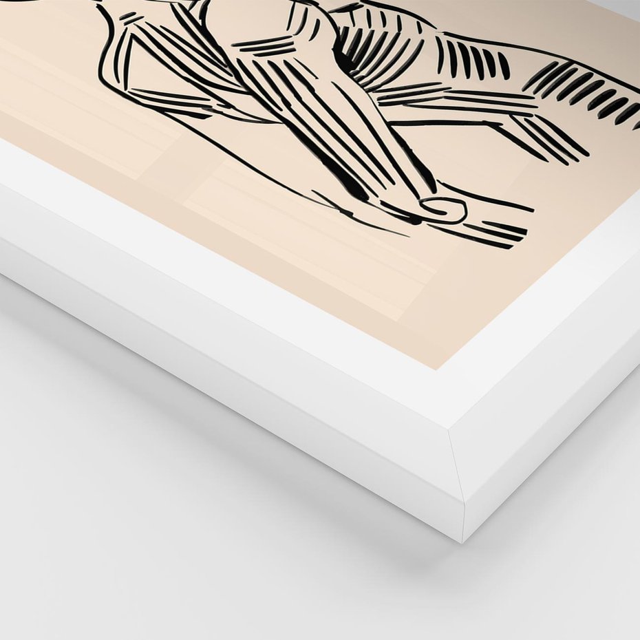 Plakat w ramie 50x70 - Eksploracja Wizualna - szkic, czarno biały - rama biała