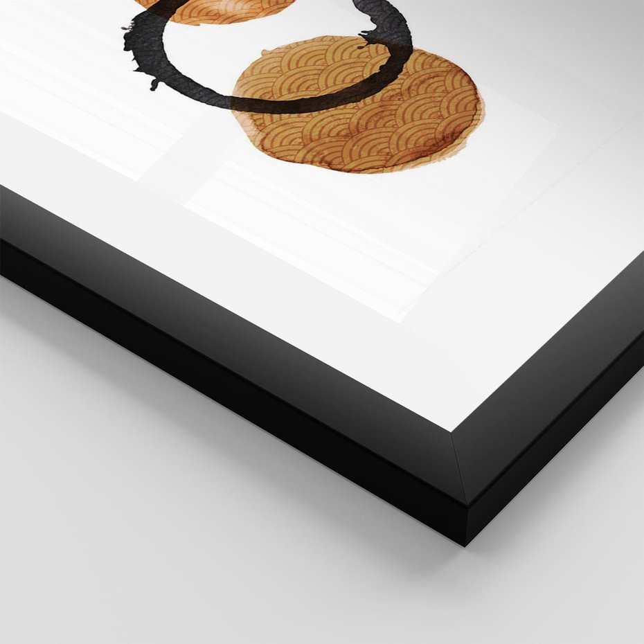 Plakat w ramie 40x50 - Japandi Geometria: Minimalistyczna Grafika - japońska sztuka, geometria - rama czarna