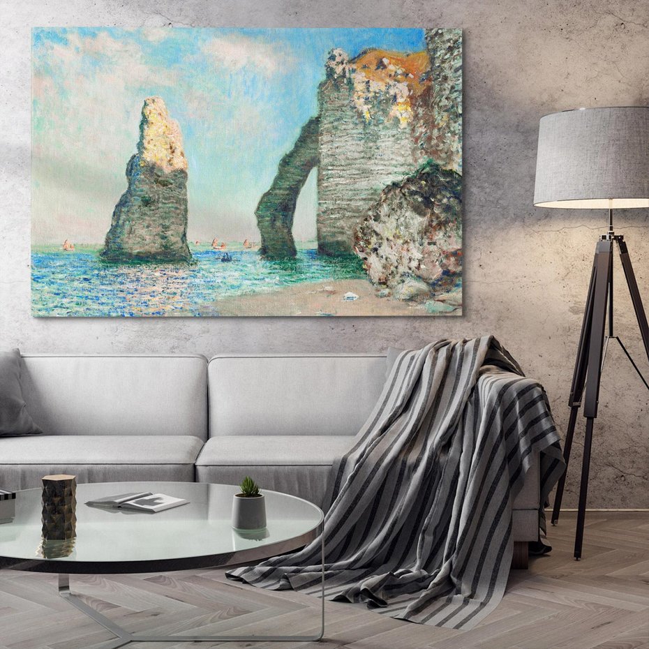 Obraz na płótnie 70x50 - Klify Étretat (1885), Claude Monet - Reprodukcja - reprodukcja, obraz na płótnie