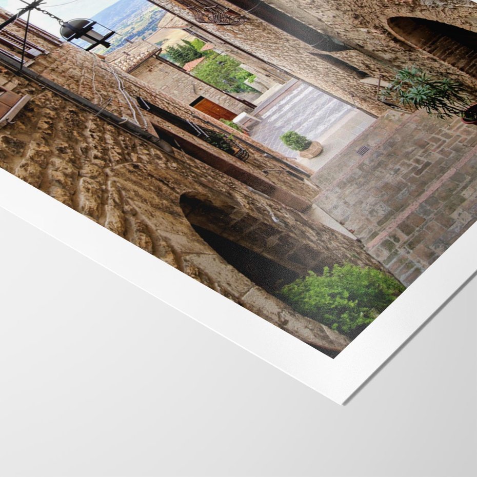 Plakat bez ramy 21x30 - Perspektywa malowniczej uliczki - uliczka, perspektywa