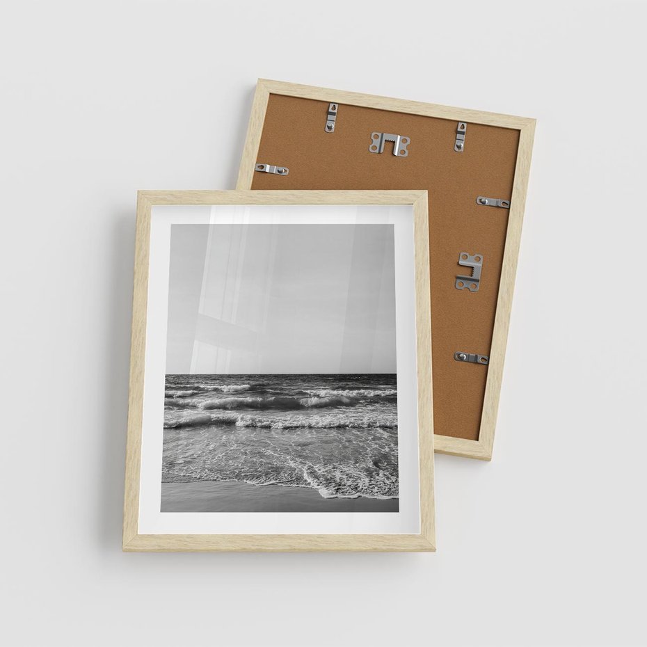 Plakat w ramie 40x50 - Słuchaj Śpiewu Fal - morze, fale - rama drewno