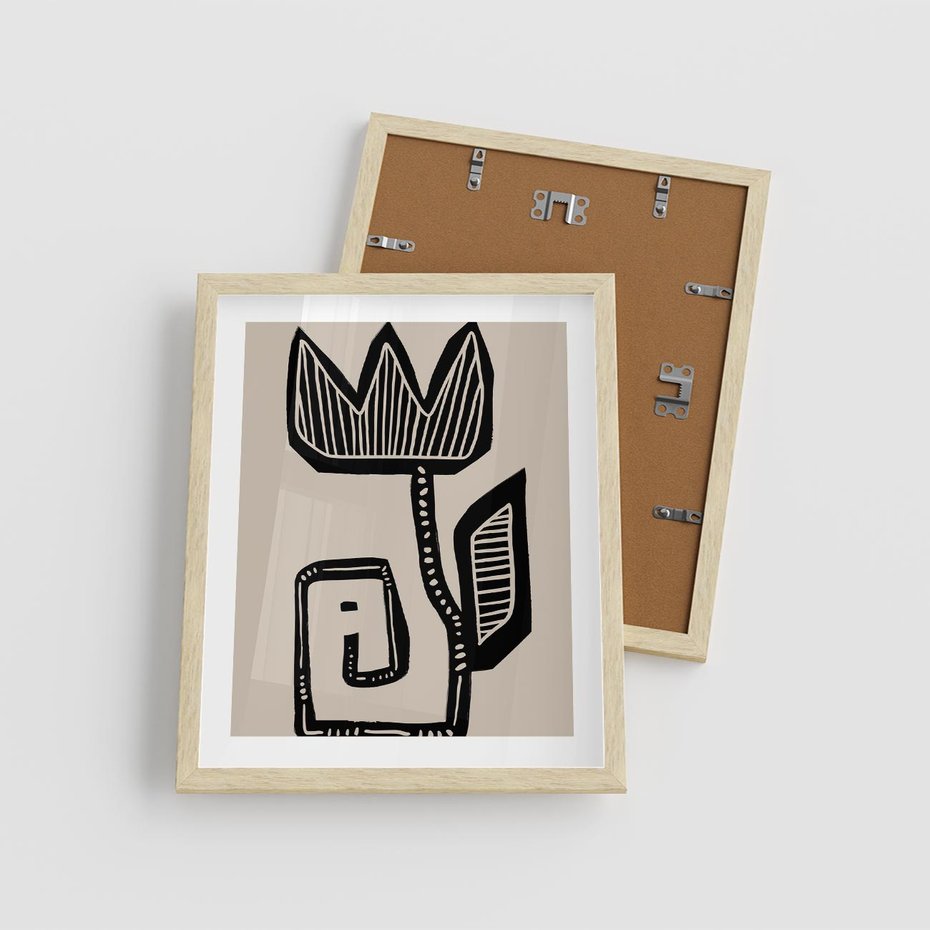 Plakat w ramie 40x50 - Migotliwa Symfonia Kwiatu - kwiat, nowoczesna grafika - rama drewno