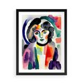 Plakat w ramie 50x70 - Subtelne Akwarelowe Ulotności - abstrakcyjny akwarelowy portret kobiety, rozmyte farby - rama czarna