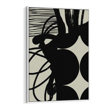 Obraz w ramie 70x100 - Modernistyczne Refleksje - abstrakcja, mroczny klimat - rama biała