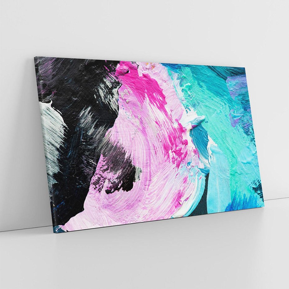 Obraz na płótnie 100x70 - Kolorowy rój wyobraźni - rozlane kolorowe farby olejne, abstrakcja