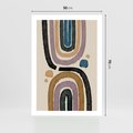 Plakat bez ramy 50x70 - Taniec Przenikających Kształtów - abstrakcyjne tęcze, kompozycja
