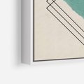 Obraz w ramie 50x70 - Impresje Przestrzeni - akwarelowa plama, geometryczne szkicowane kształty - rama biała