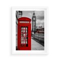 Plakat w ramie 50x70 - Budka w Londynie - Londyn, budka - rama biała