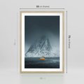 Plakat w ramie 50x70 - Skandynawski pejzaż - skadynawski, pejzaż - rama drewno