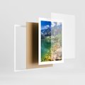 Plakat w ramie 30x40 - Mistyczne Połączenie - jezioro, góry - rama biała