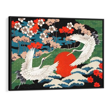 Obraz w ramie 100x70 - Wibracje emocji - sztuka japońska, wyraziste kolory - rama czarna