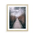 Plakat w ramie 40x50 - Mglisty krajobraz - pomost, morze - rama drewno