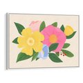 Obraz w ramie 120x80 - Kwiatowy Uśmiech - kwiaty, akwarela - rama biała