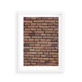 Plakat w ramie 30x40 - Mur cegieł: industrialny urok - cegły, mur - rama biała