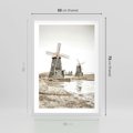 Plakat w ramie 50x70 - Wiejskie Młyny: Rustykalna Fotografia - młyny, rustykalna fotografia - rama biała