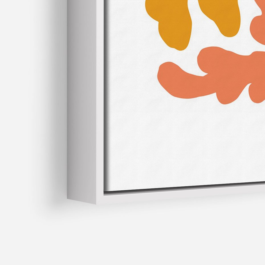 Obraz w ramie 50x70 - Rozbijające Refleksje - abstrakcyjne kolorowe kwiaty, minimlizm - rama biała