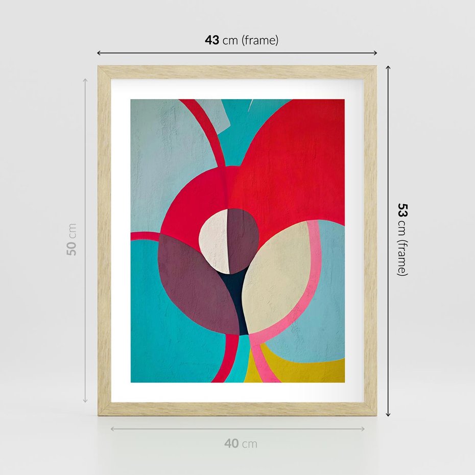 Plakat w ramie 40x50 - Kolorowe Odsłony Inspiracji - abstrakcyjny obraz, olejny - rama drewno