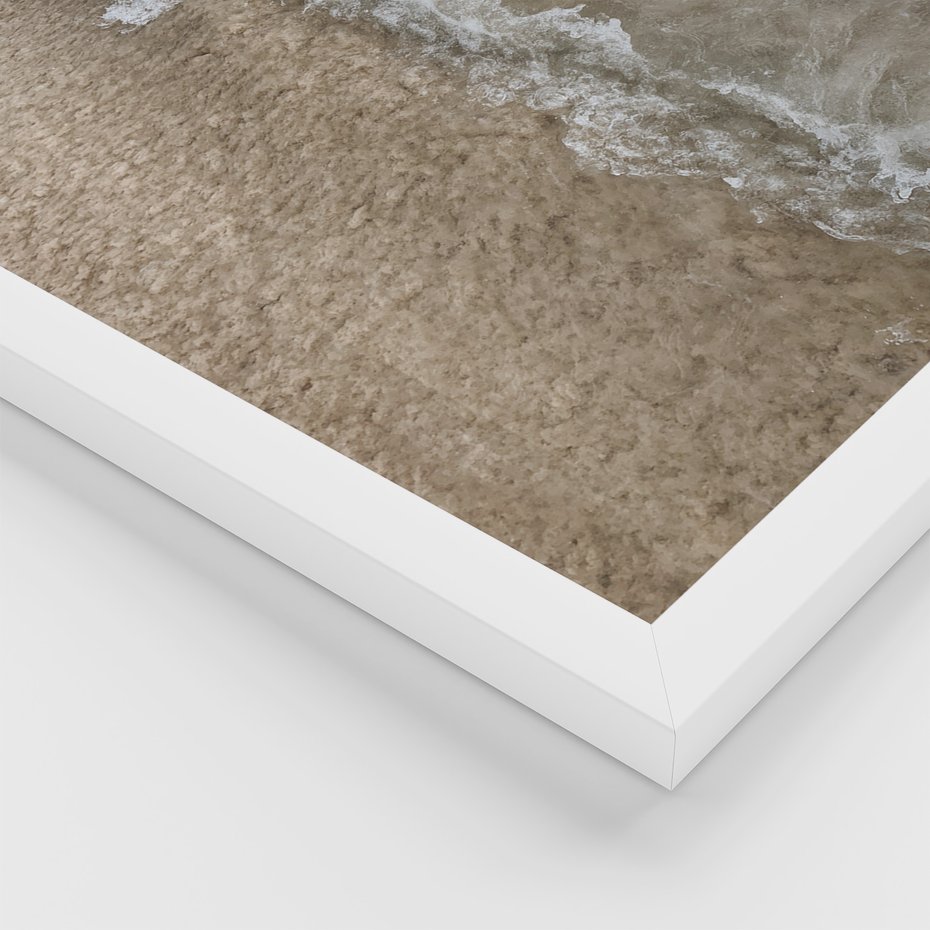 Zestaw obrazy w ramie 50x70 galeria - Plaża, morze, podróż, cytat - rama biała