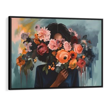 Obraz w ramie 70x50 - Ukryte Emocje - obraz, akwarela - rama czarna