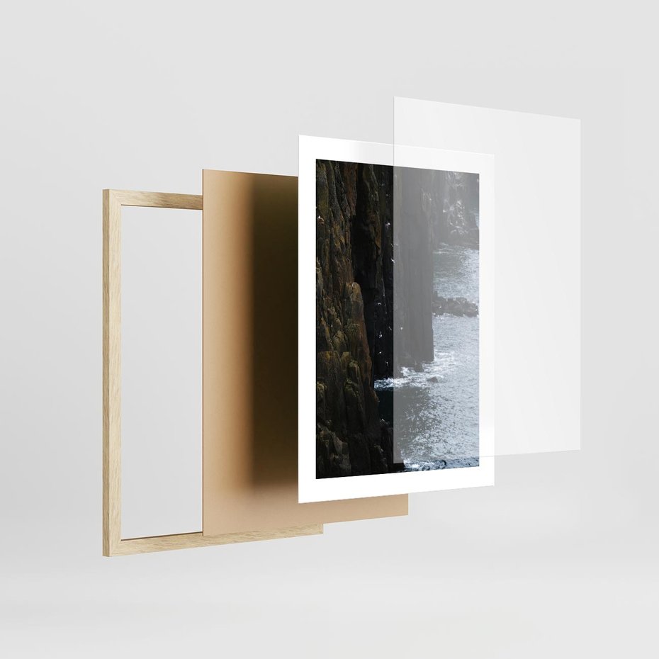 Plakat w ramie 30x40 - Piękno norweskich krajobrazów - fiordy, morze - rama drewno