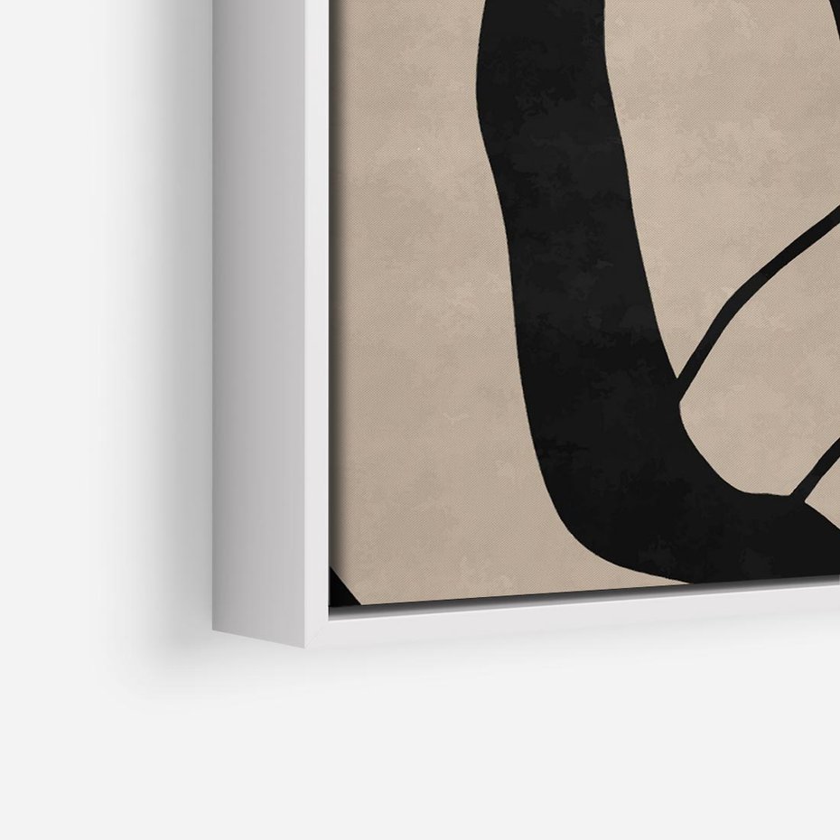 Obraz w ramie 80x80 - Obce Wariacje - abstrakcyjne linie, mroczny plakat - rama biała