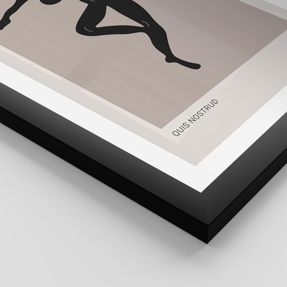 Plakat w ramie 30x40 - Modernistyczna Wizja - plakat modern, czarna postać - rama czarna