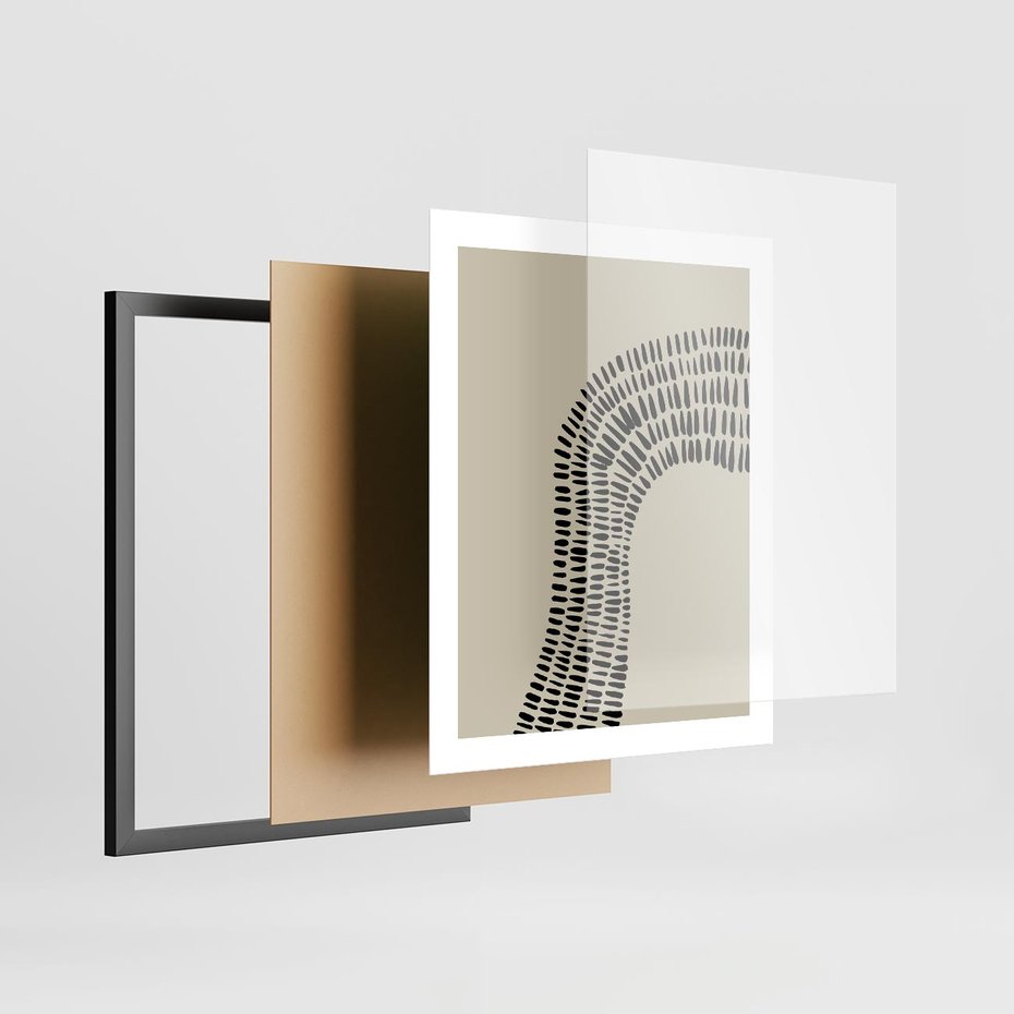 Plakat w ramie 40x50 - Migotliwa Innowacyjna Ekspresja - boho plakat, czarne kropki kreski - rama czarna