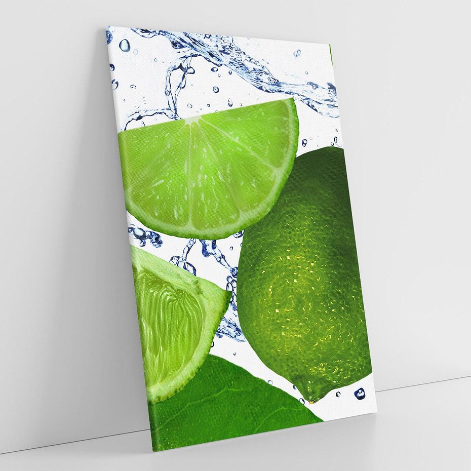 Obraz na płótnie 80x120 - Świeże limonki - limonki, woda