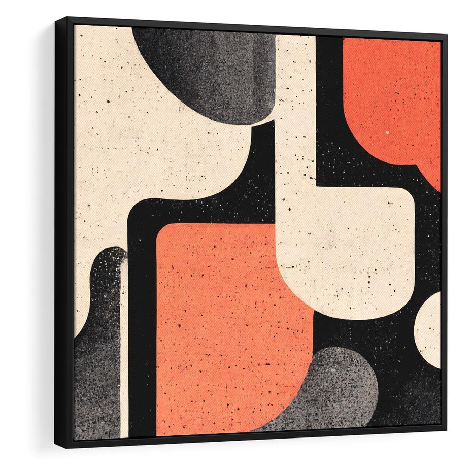 Obraz w ramie 50x50 - Loftowa Harmonia - abstrakcja, styl loftowy - rama czarna