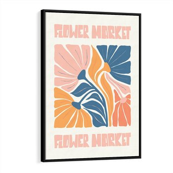 Obraz w ramie 70x100 - Spójny Dysonans - pastelowe kolory, typografia - rama czarna