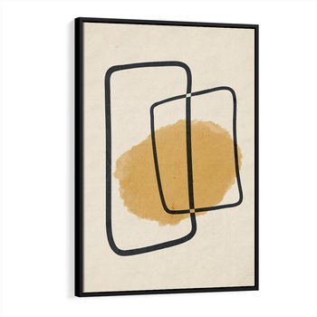 Obraz w ramie 70x100 - Rozkwitające Formy - abstrakcyjne nieregularne kształty, minimalistyczny plakat - rama czarna