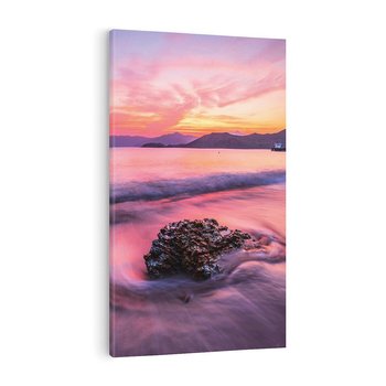 Obraz na płótnie 50x70 - Zaklęty Zachód - magiczny zachód słońca, fioletowe