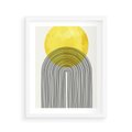 Plakat w ramie 40x50 - Słoneczne Odbicia - geometria, żółte koło - rama biała