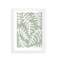 Plakat w ramie 30x40 - Oaza Zieleni - zielona abstrakcja, zgaszona zieleń - rama biała